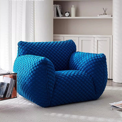 Blue fatty lazy sofa designer single casual chair italian normcore living room balcony bedroom klein sofa