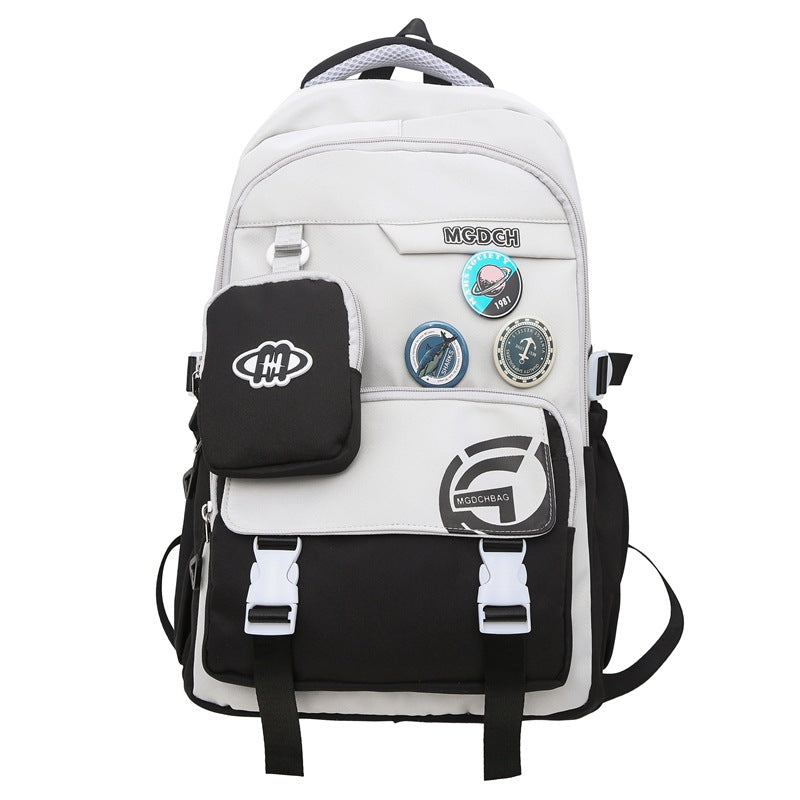 New student schoolbags, men's and women's backpacks, teenagers, campus backpacks, simple and fashionable, high school and high school large-capacity schoolbags