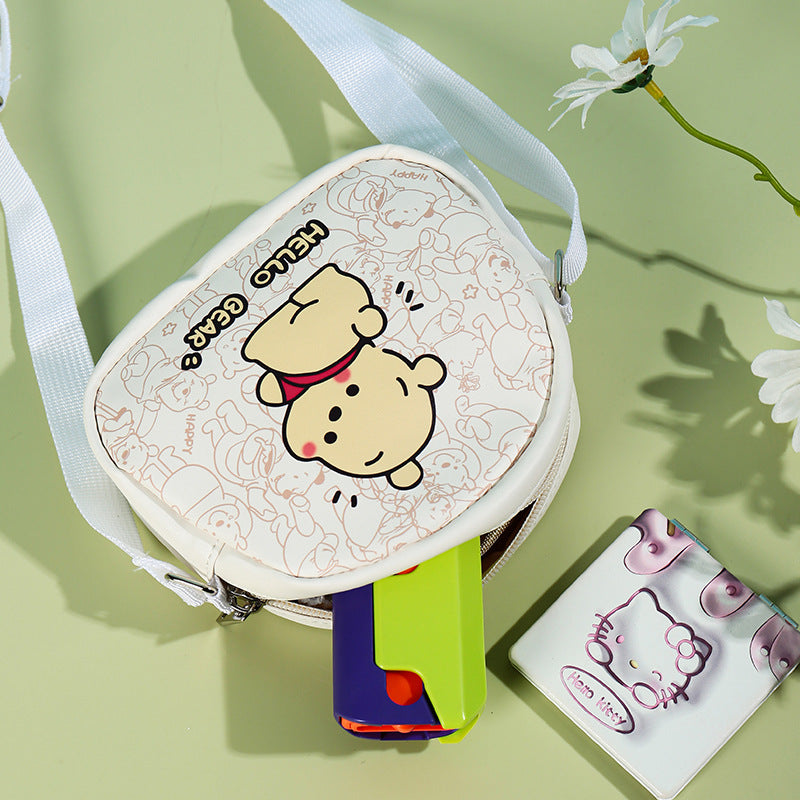 Crossbody bag female cartoon vivi bear big-eared dog storage bag large capacity cute cartoon children's bag female and male