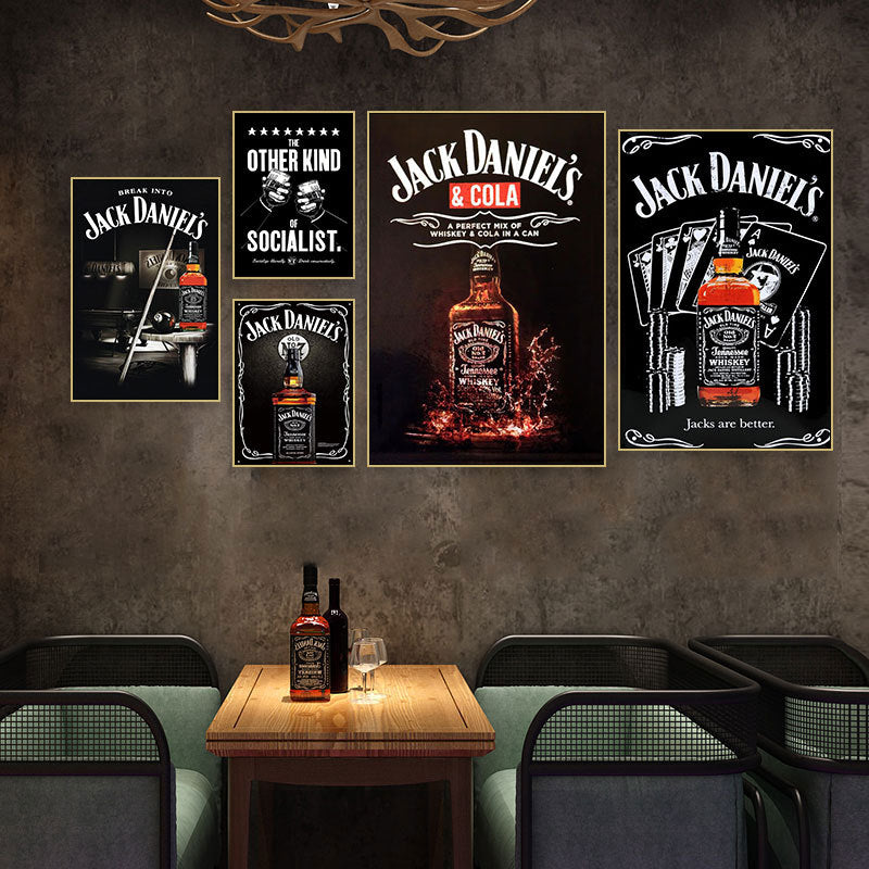 Bar decoration painting music dining bar cocktail KTV nightclub ballroom hanging painting American retro nostalgic mural