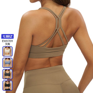 cloud-sensing yoga bra cross-cut out beautiful back tight sports intimates running sports fitness bra 7011