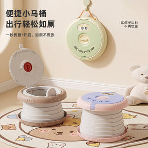 Kidsfoldable toilet portable toilet seat baby training toilet handy gadgetneutral splash-proof toilet seat