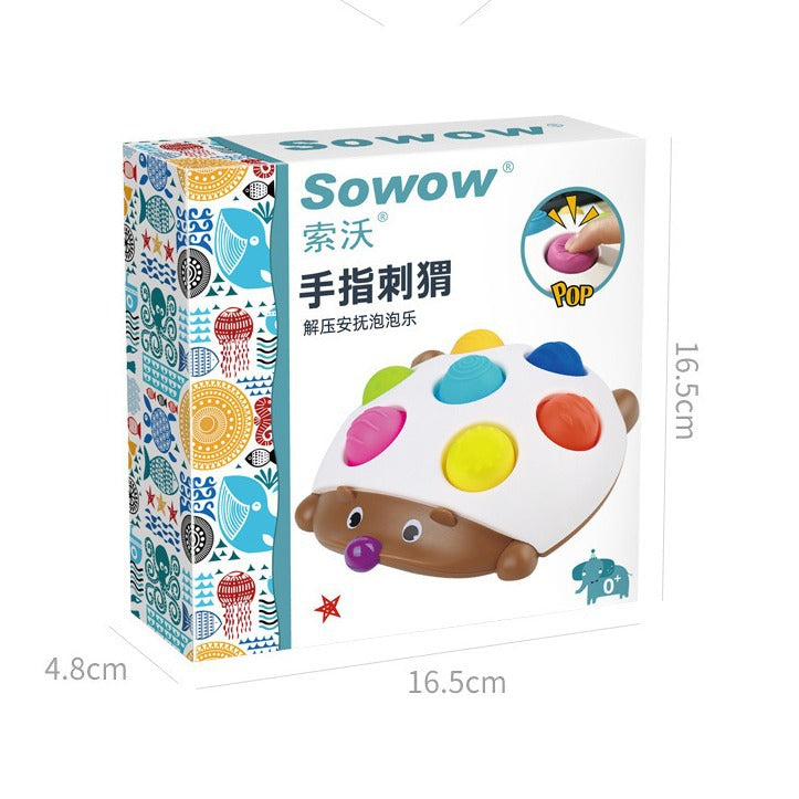 Cross-border baby baby finger silicone pressing soothing hedgehog bubble music children's decompression and decompression artifact toy