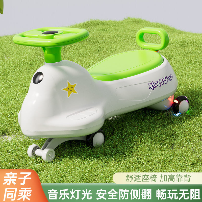 New children's twisting car anti-rollover silent flash wheel swing car 1-3-6 year old boy and girl baby twisting car