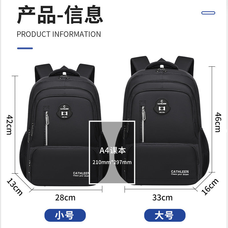 New school bags for primary and secondary school students, boys and girls, junior high school students, large-capacity backpacks, men's burden reduction, good things for school season