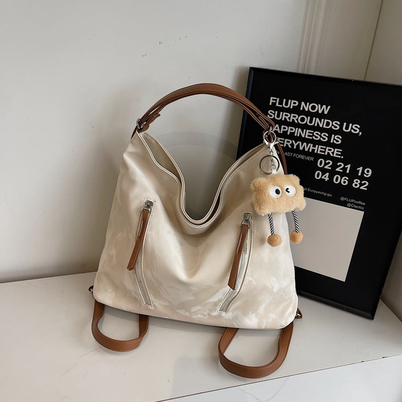 Autumn and winter retro fashion tote bag women's 2025 Korean version of work commuting large-capacity shoulder bag foreign backpack