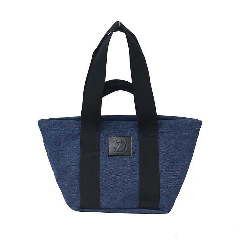 Casual large-capacity denim bag, women's 2025 new lightweight and versatile commuter shoulder bag, portable tote bag