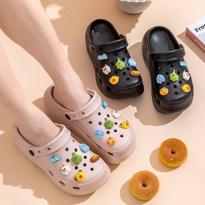 2025 new platform clogs for women - closed toe, non-slip, odor-resistant, comfortable summer fashion slides for outdoor wear