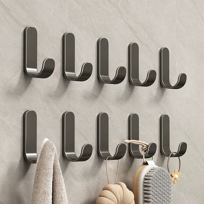 Hook adhesive punch-free kitchen wall hanging gun gray adhesive hook wall sticker wall load-bearing kitchen bathroom door back hook