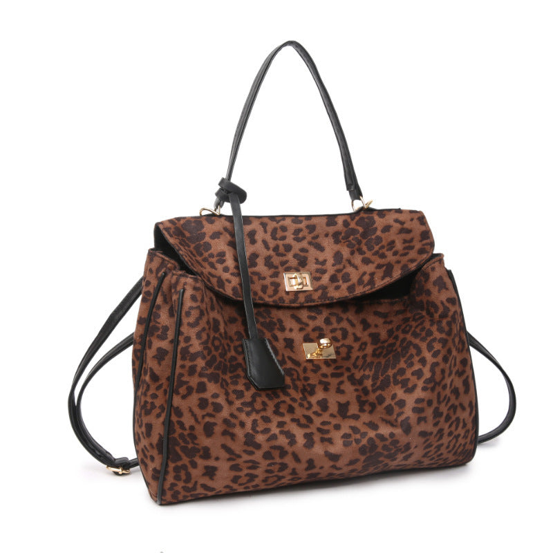 European and American fashion leopard print tote bag, high-end temperament commuter handbag, spring large-capacity casual shoulder bag