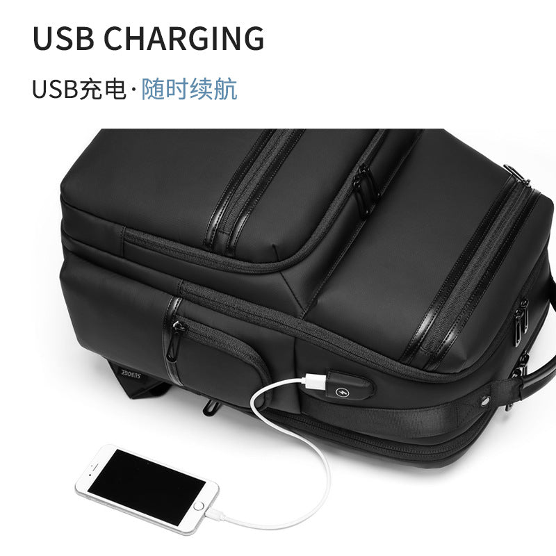 Outward alk  explosion, business backpack Oxford cloth backpack men's large-capacity travel multi-function computer bag