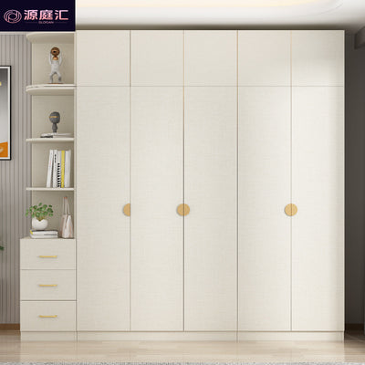 Solid wood double door cream style wardrobe bedroom for home modern casual multifunctional assembly wardrobe double door wardrobe