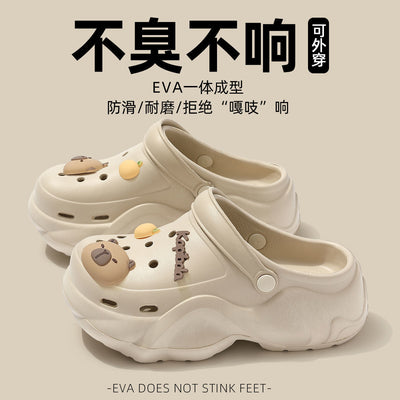 Women's clogs summer outdoor wear 2026 new eva beach seaside non-slip anti-odor thick sole height increasing sandals