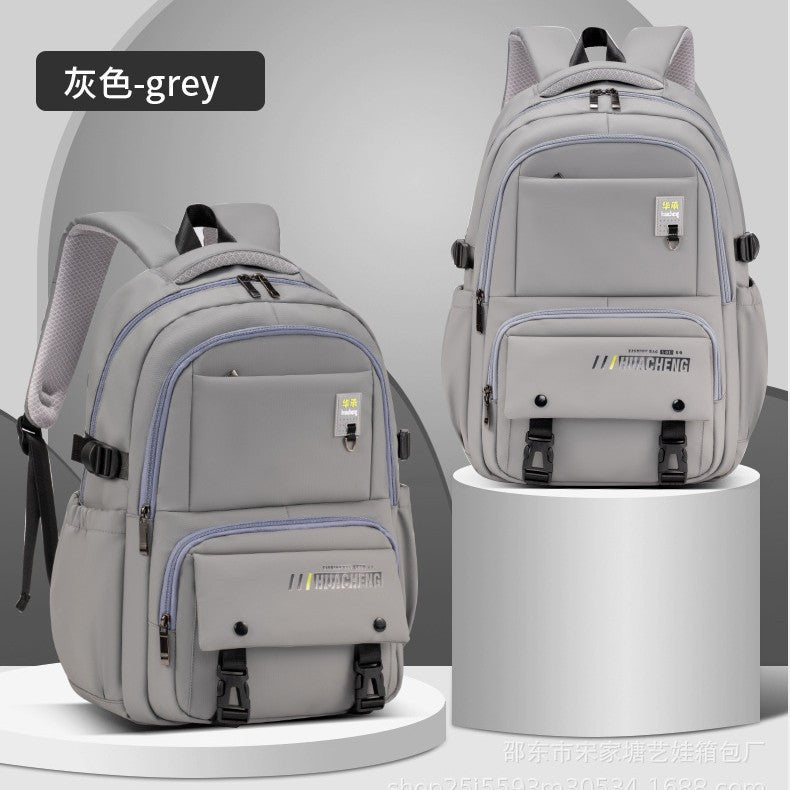 New primary school students, junior high school students, schoolbags for grades 1-9, large capacity, lightweight and wear-resistant children's backpack, dirt-resistant