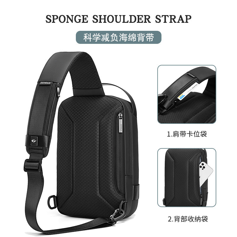 Customized men's messenger bag, multi-functional large-capacity small backpack, chest bag, shoulder bag, men's satchel, men's chest bag