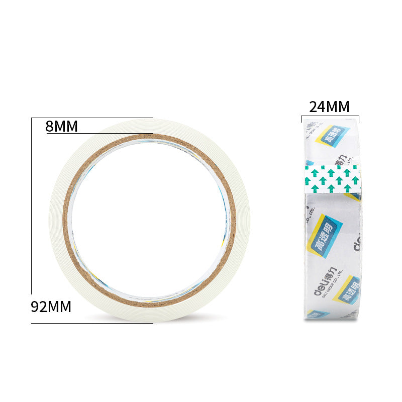 Deli 30130 sealing tape scotch tape 2.4cm wide packing adhesive tape 24mm12 rolls/cylinder wholesale