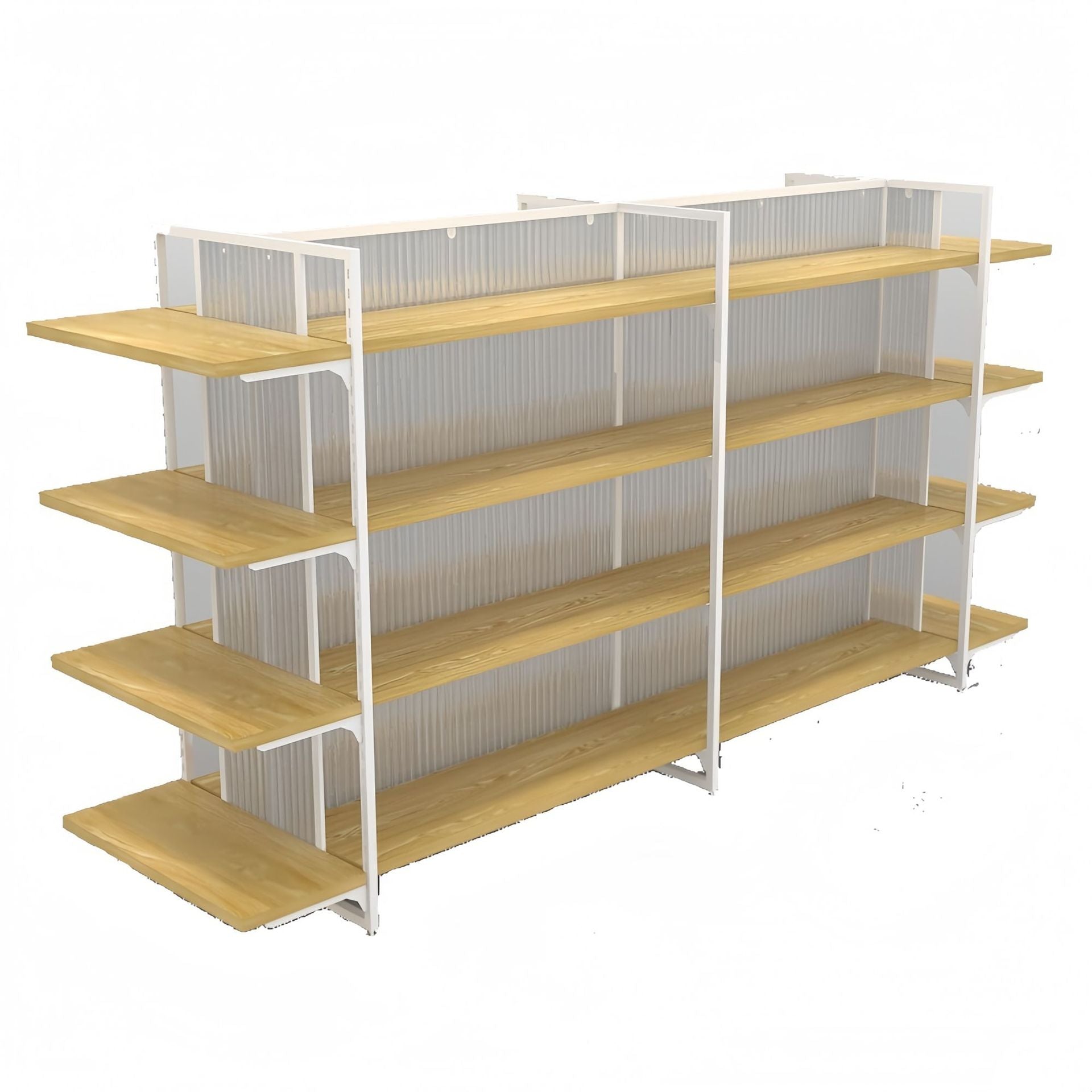 Source Factory Stationery Shelf Accessories Display Shelf Double-sided Steel and Wood Supermarket Container Display Cabinet