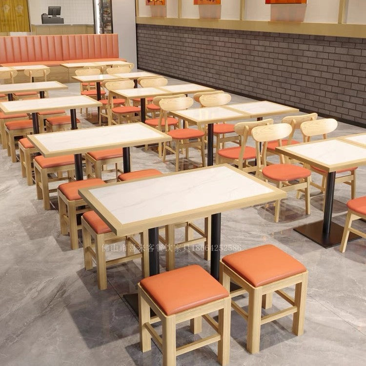 Restaurant against the wall storage card seat sofa commercial hotel noodle restaurant canteen Malatang snacks fast food restaurant table and chair combination