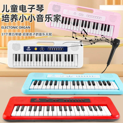 Kids' 37-key electronic keyboard - rechargeable beginner's piano for toddlers - educational musical toy - birthday gift - playable for boys and girls