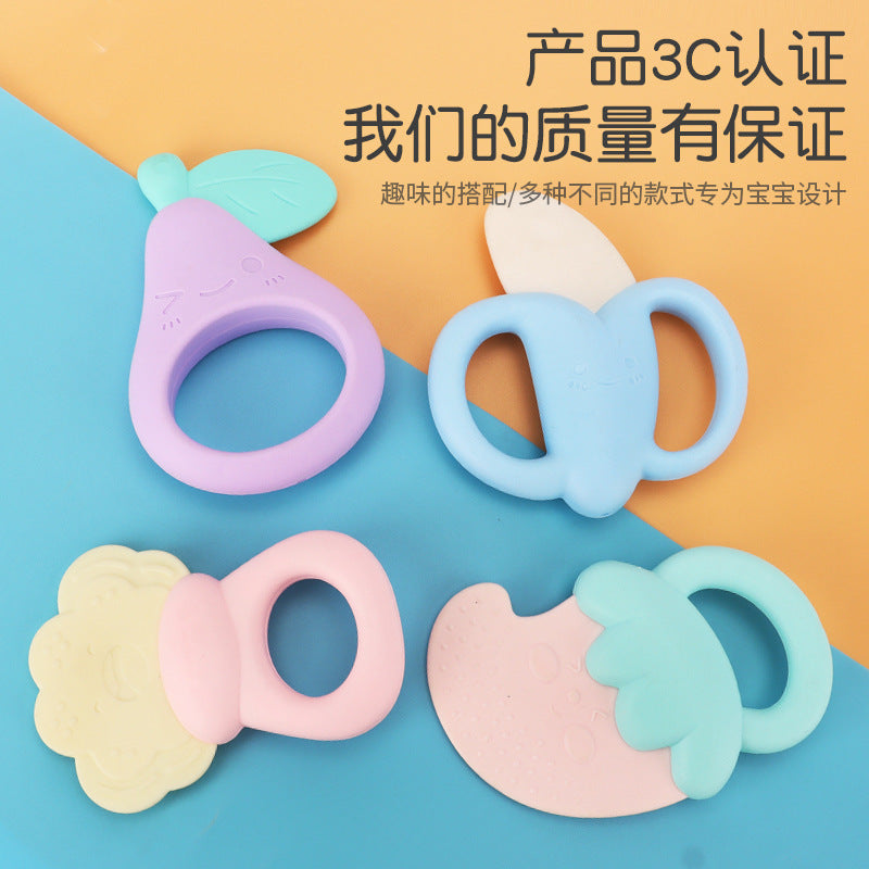 Cross-border South East Asia Baby Vegetable Modeling Toothpaste Grinding Teeth Maternal and Infant Toys Baby Fruit Teeth Biting Soft Glue Banana