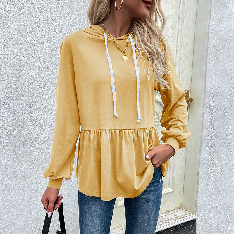 Spring and Autumn Export Cross-border  Independent Station Multi-color Valentine's Day Women's Clothing Design Sense Pullover Hooded Solid Color Sweater