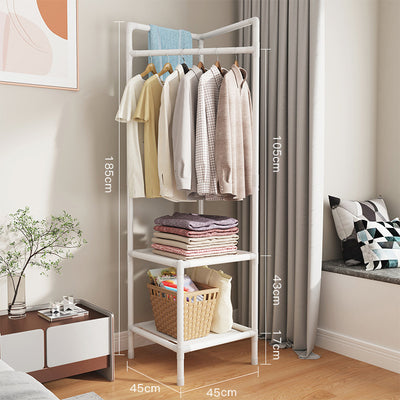 Corner simple coat rack floor bedroom bedside storage rack corner storage rack modern casual clothes rack