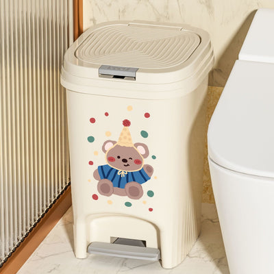 Kitchen large-capacity trash can foot-operated high-looking cartoon printing toilet bedroom new arrival pop-up lid paper basket bucket
