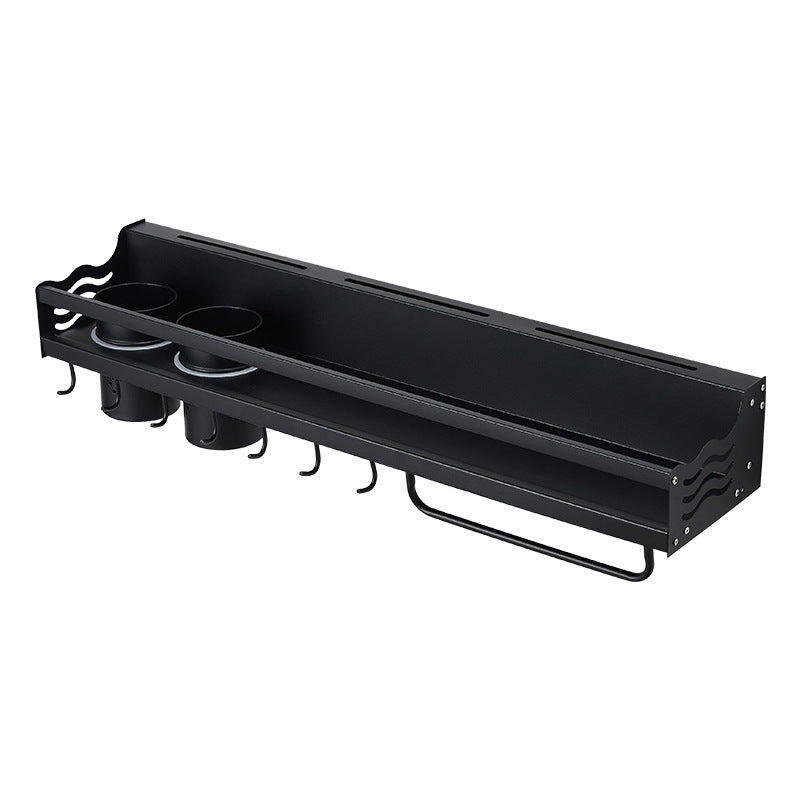 No punching kitchen black shelf wall-mounted knife holder chopsticks seasoning wall supplies Daquan storage shelf