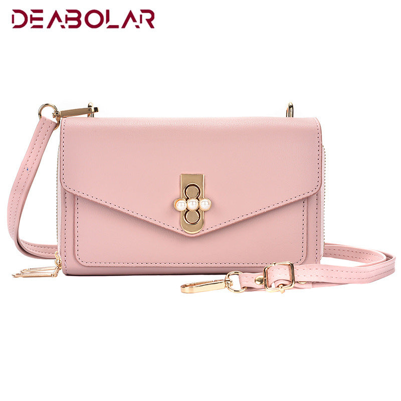 Mobile phone bag new mini messenger small bag Japan and Korea fashion shoulder bag messenger bag double zipper wallet women