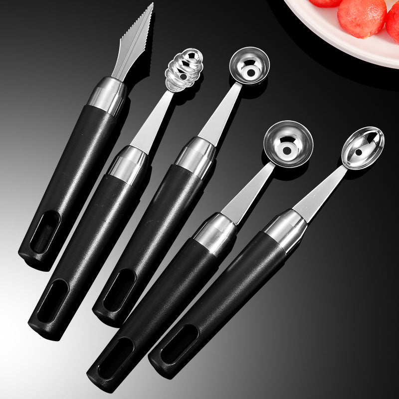 304 Stainless Steel Fruit Ball Digger Watermelon Digging Spoon Carving Knife Fruit Cutter Ice Cream Platter Tool Watermelon Spoon