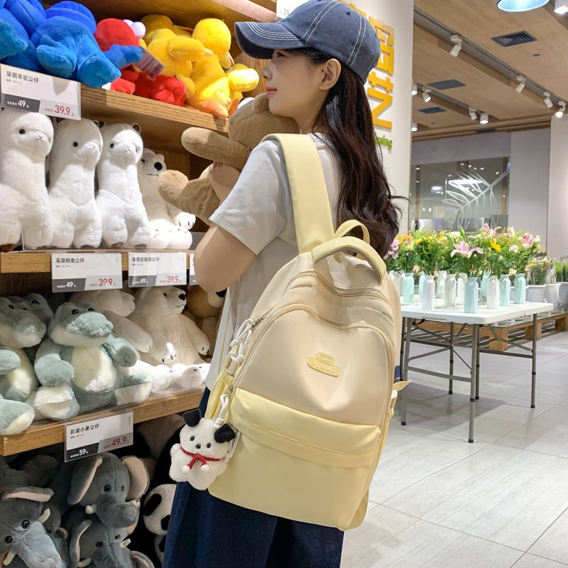 New schoolbag women's Korean version backpack campus style junior high school high school student schoolbag women's simple large-capacity backpack