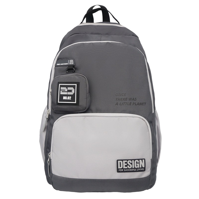 New Trend Korean Version Fashion Versatile Large Capacity Backpack Junior High School High School Students School Travel Backpack Men's Fashion