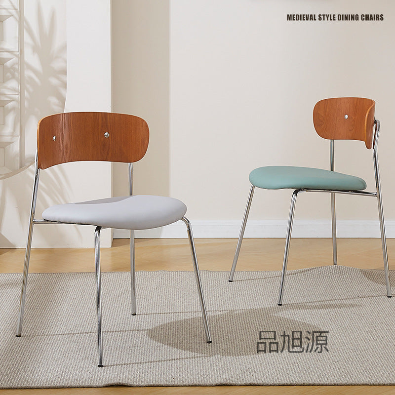 American cafe retro leather dining chair barbecue restaurant industrial style wrought iron chair simple milk tea shop dining stool