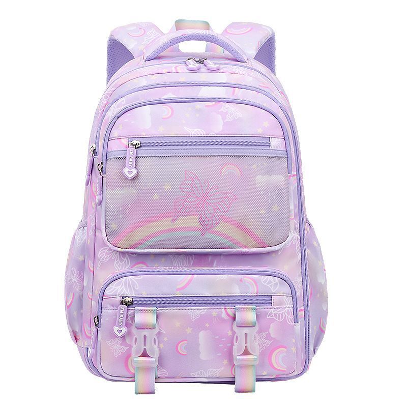 New one, two, three to six grades large-capacity burden reduction female multi-functional primary and secondary school students refrigerator-style double shoulder schoolbag