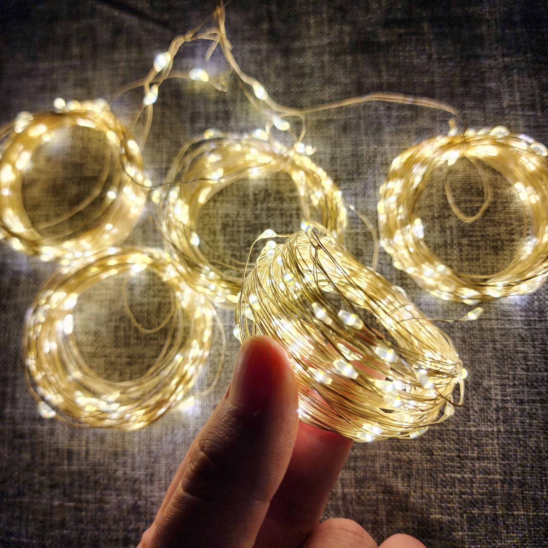 Wedding props rice grain lamp ceiling fishing net lamp LED copper wire lamp marriage proposal wedding arrangement light string multi-purpose lanterns