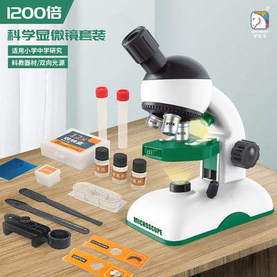 Microscope kids science 1000x home optical elementary and middle school student experiment kit toy 1200x