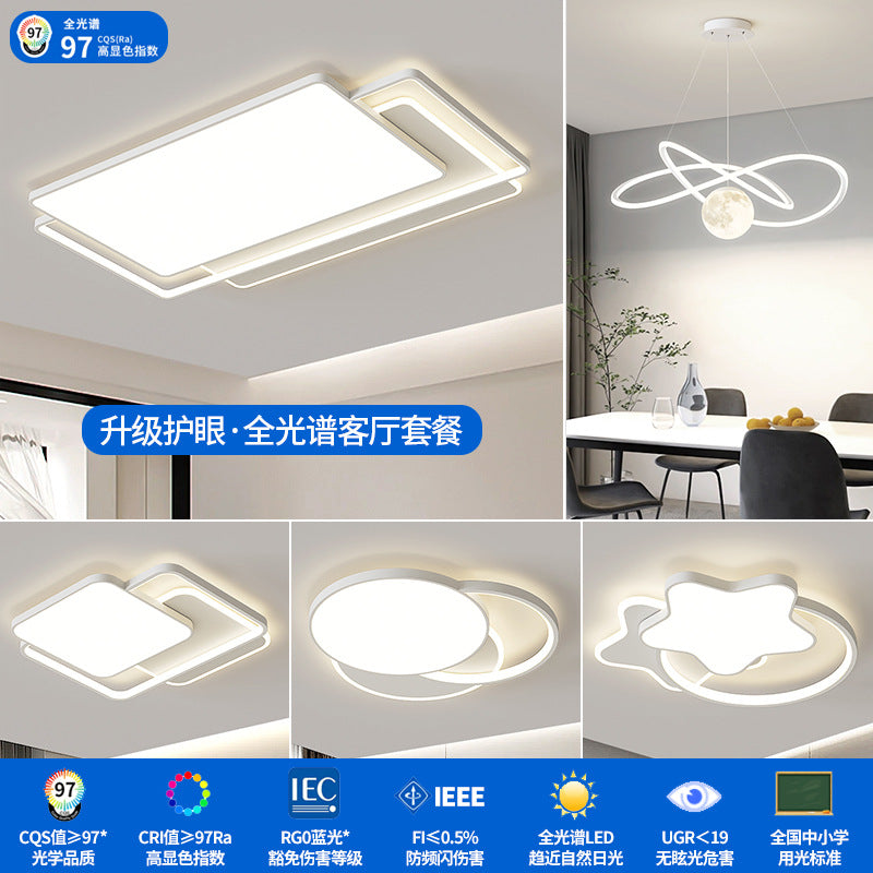 Zhongshan Lighting Living Room Ceiling Light Advanced Home Bedroom Modern Simple Highlighting Three Rooms and Two Living Rooms Intelligent Voice