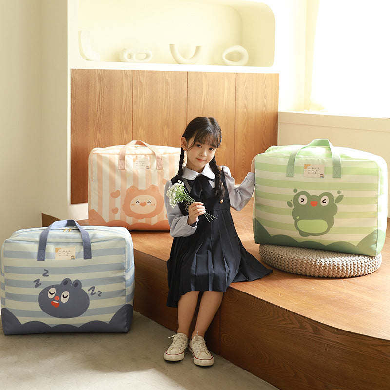 Rongsuo cartoon children's quilt bag, kindergarten quilt storage bag, large-capacity student clothing storage and finishing bag