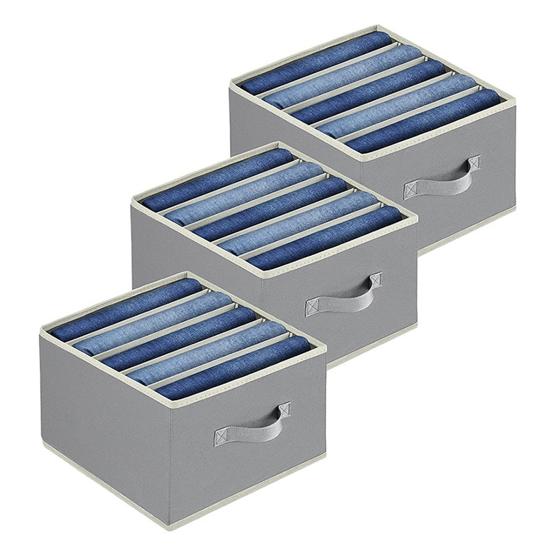 Pants storage artifact, household wardrobe, layered clothes, sorted boxes, folding drawers, clothing storage boxes