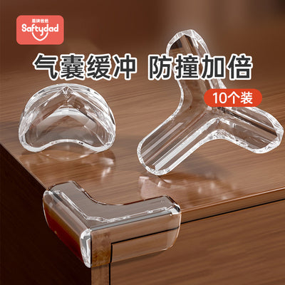 Airbag-style clear corner protectors for kids - anti-collision, anti-bump, protective angles for coffee tables and furniture - soft-packed pvc corner guards, l-shaped