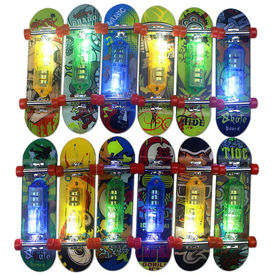 luminous finger skateboard mini frosted surface double rocker children's toy desktop creative pull-back fingerboard wholesale