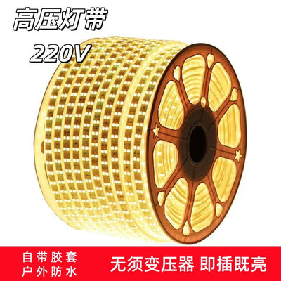220v high-voltage led strip lights, tri-color dimmable, encapsulated waterproof, driver-free linear lights for ceiling, display cabinet, and decorative projects