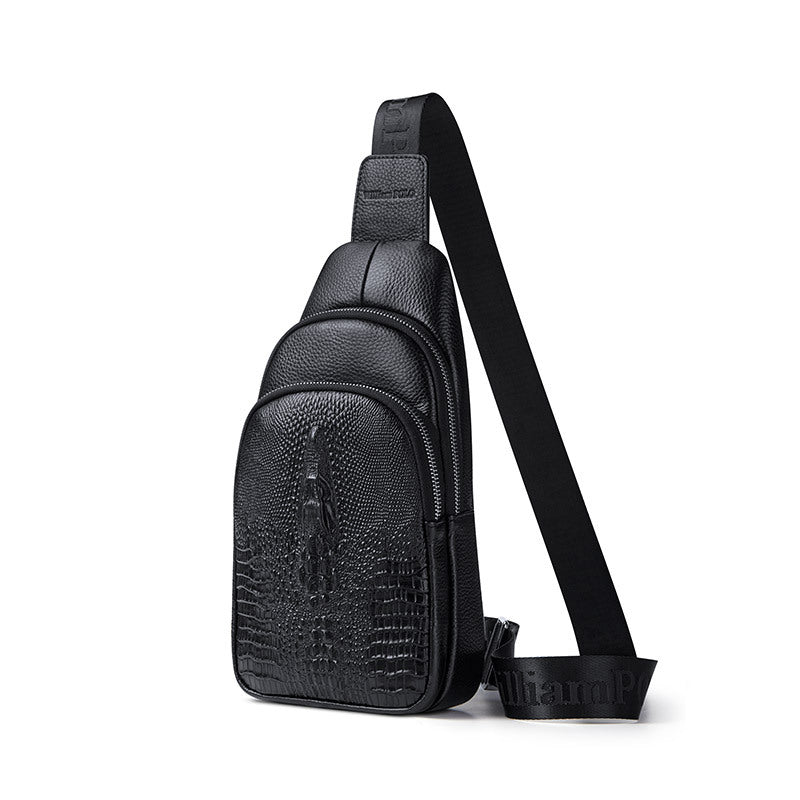 Emperor Paul Breast Bag Men's Premium Fashion Versatile Men's Shoulder Crossbody Bag Crocodile Pattern Casual Chest Bag