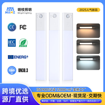 Smart automatic human body induction light - rechargeable magnetic led strip light for cabinets, wardrobes, wine cabinets, and shoe cabinets