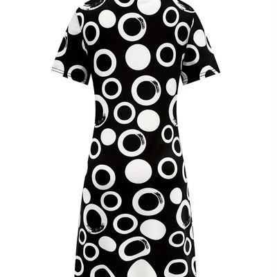 wholesale women's short-sleeved dresses, fashionable women's dresses for spring, summer, and autumn, new cross-border printed designs