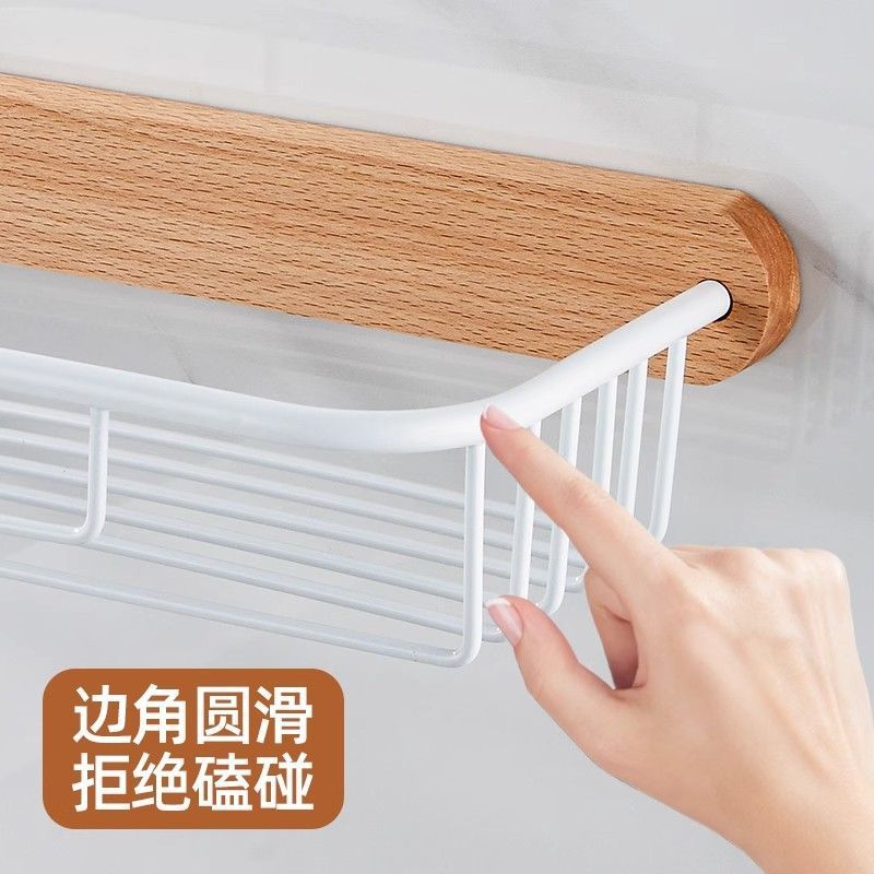 No punching creative solid wood tissue holder, mobile phone rack, bathroom pumping carton, toilet black walnut storage rack
