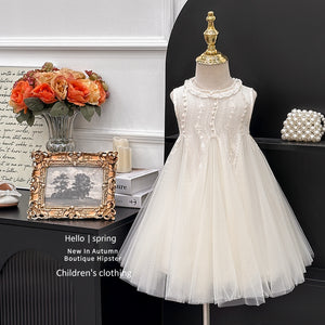 Girls' tank top fashionable princess dress - trendy sleeveless sundress for kids, perfect for summer birthday parties