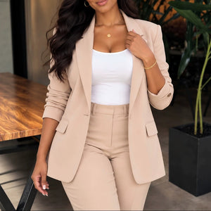 Autumn new arrival: apricot blazer - versatile, minimalist, chic, and designed for work