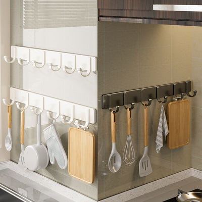 Kitchen hook punch-free wall-mounted spatula hanging rack multi-functional hanging rod spoon shovel storage rack thickened