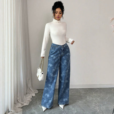 Pre-sale-16387# cross-border foreign trade fashion casual and versatile women's jeans